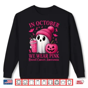 Sweatshirt Breast Cancer Halloween Women in October We Wear Pink Shirt 1