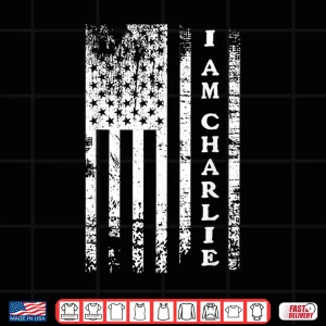Design I AM Charlie Distressed American Flag Shirt
