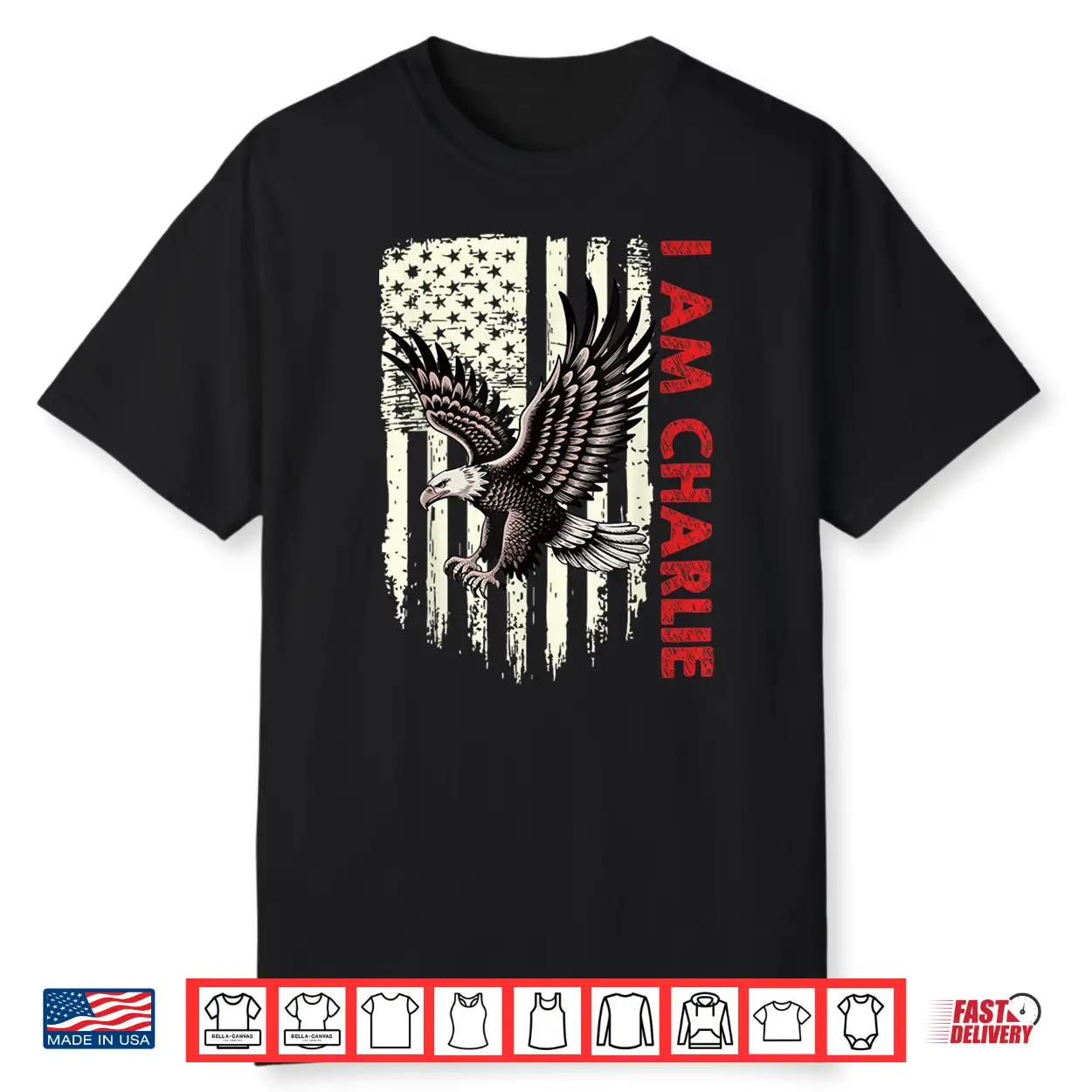 I Am Charlie Name Personalized Eagle American Flag Freedom Shirt I Am Charlie Name Personalized Eagle American Flag Freedom Shirt