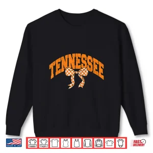 Sweatshirt Preppy Tennessee Orange and White Cherckerboard Coquette Bow Shirt