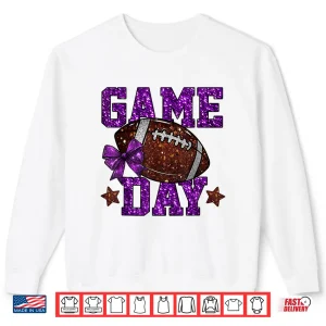 Sweatshirt Game Day Touchdown Football Mom Girls Go Cheer Purple Shirt