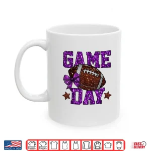 Mug Game Day Touchdown Football Mom Girls Go Cheer Purple Shirt
