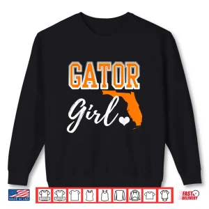 Sweatshirt Gator Girl Florida Heart Map Shape Souvenir Shirt