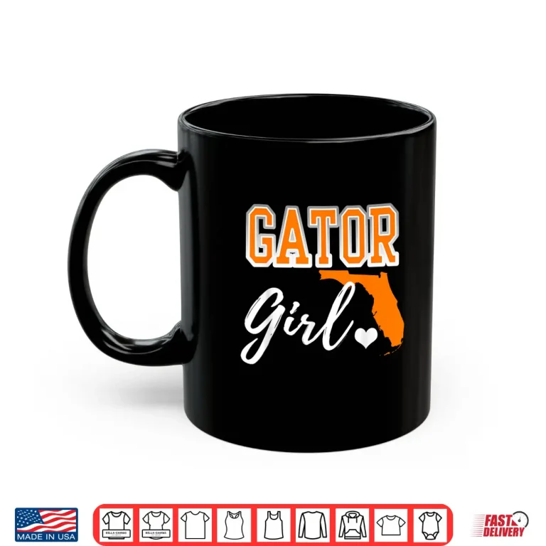 Mug Gator Girl Florida Heart Map Shape Souvenir Shirt