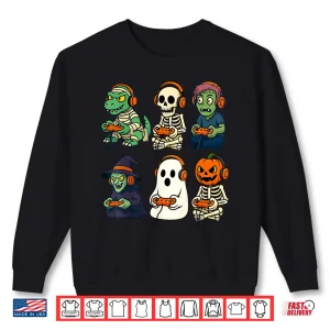 Sweatshirt Halloween Gamer Dinosaur Skeleton Ghost Witch Shirt