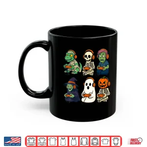 Mug Halloween Gamer Dinosaur Skeleton Ghost Witch Shirt