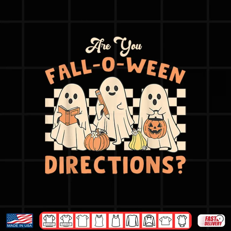 Design Retro are You Fall O Ween Directions Teacher Halloween Ghost Shirt 2