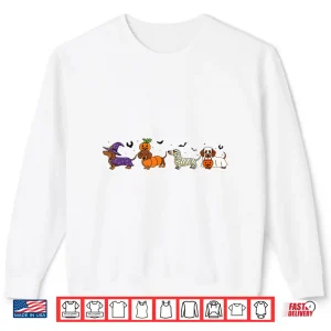 Sweatshirt Weiner Dog Witch Happy Halloweenie Cute Halloween Dachshund Shirt 1
