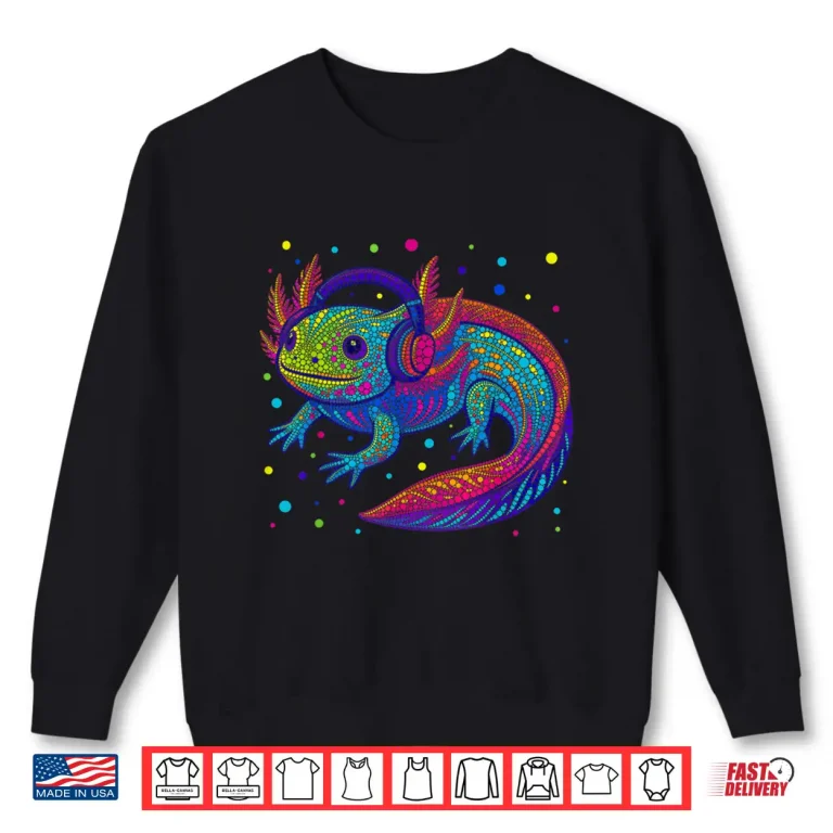 Sweatshirt Funny Axolotl Video Gamer Polka Dot Art Student Dot Shirt
