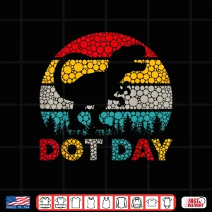 Design Retro T Rex Dinosaur Polka Dot Art Student Dot Day Shirt