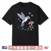 Colorful Cute Hummingbird Flower Nature Art Bird Lovers Shirt