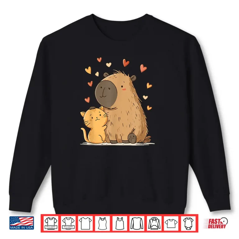 Sweatshirt Kawaii Cat Capybara Cute Shirt