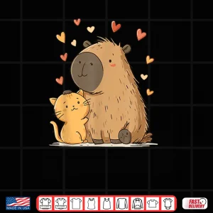 Design Kawaii Cat Capybara Cute Shirt
