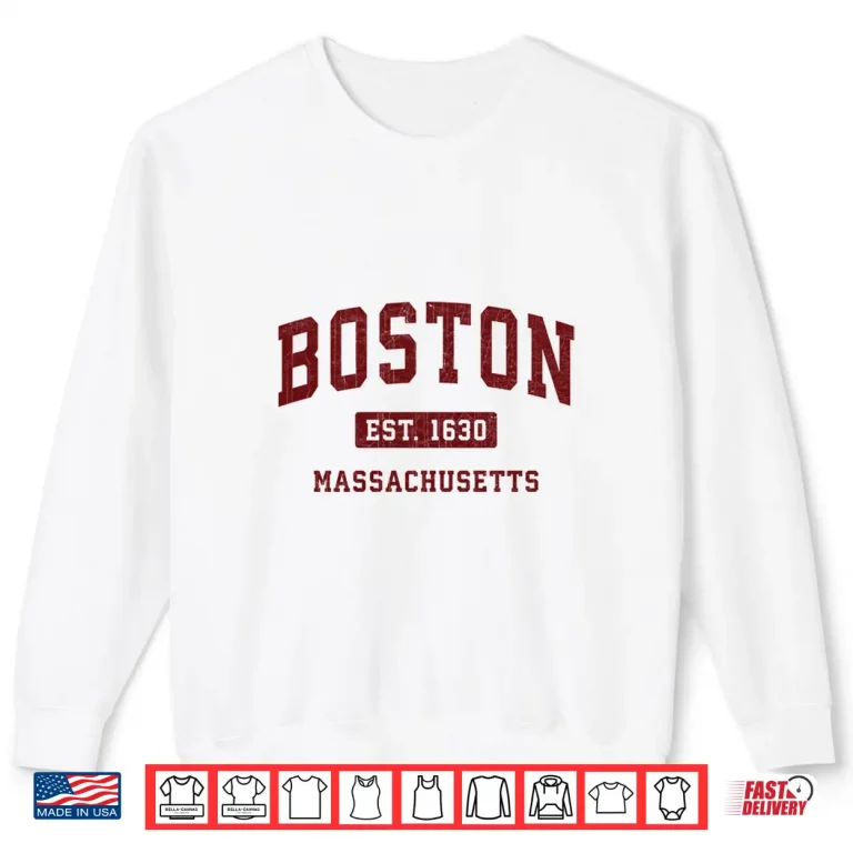 Sweatshirt Boston Massachusetts MA Vintage Athletic Sports Shirt