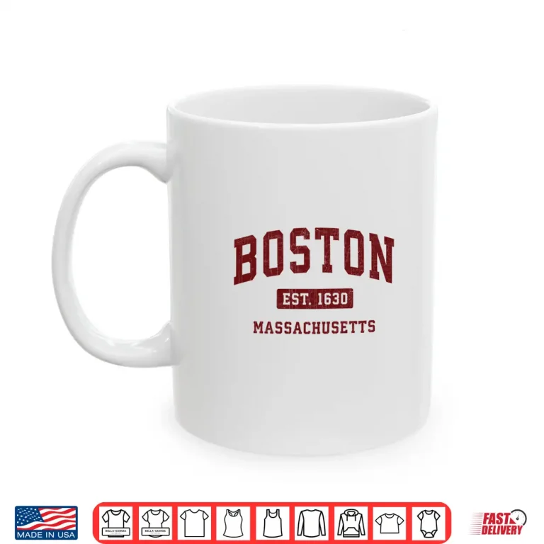 Mug Boston Massachusetts MA Vintage Athletic Sports Shirt
