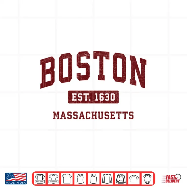 Design Boston Massachusetts MA Vintage Athletic Sports Shirt