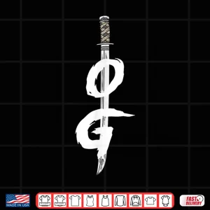 Design OG Sword Graphic Bold Black Brush Style Shirt