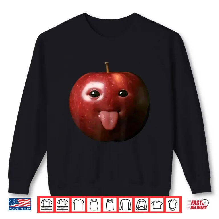 Sweatshirt Silly AI Apple gen z Meme BrainRot Humor Tongue Out Shirt