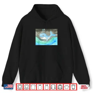 Hoodie Cartoon Watercolor Whale Shirt