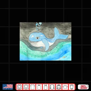 Design Cartoon Watercolor Whale Shirt