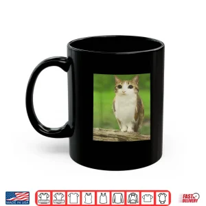 Mug Cat Owl Funny Cursed Internet Trendy Meme Shirt