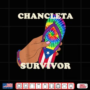 Design Chancleta Survivor Puerto Rico Spanish Joke Shirt