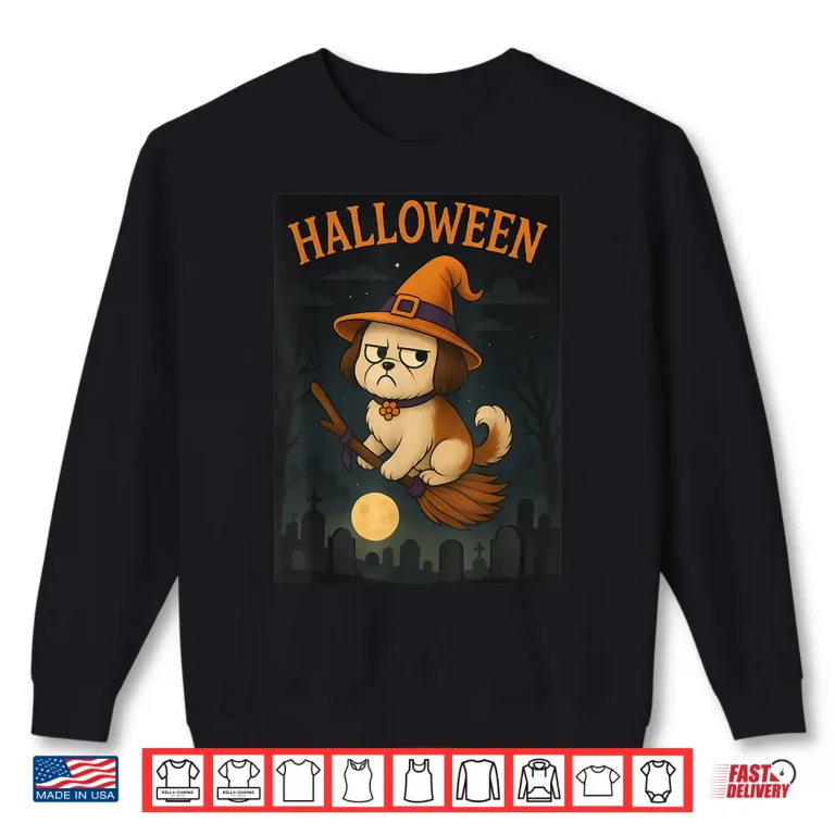 Sweatshirt Happy Cute Halloween Themed Shih Tzu Dog Shirt Shirt