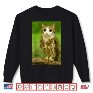 Sweatshirt Meowl Cat Owl Funny Internet Trendy Meme Shirt