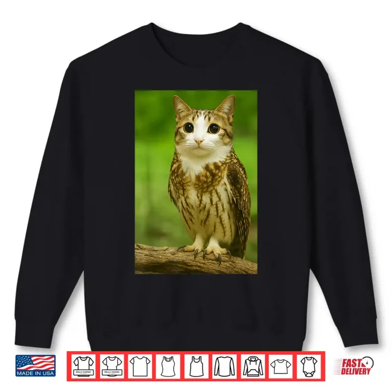 Sweatshirt Meowl Cat Owl Funny Internet Trendy Meme Shirt