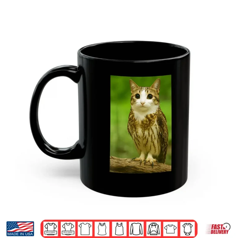 Mug Meowl Cat Owl Funny Internet Trendy Meme Shirt