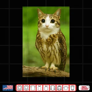 Design Meowl Cat Owl Funny Internet Trendy Meme Shirt