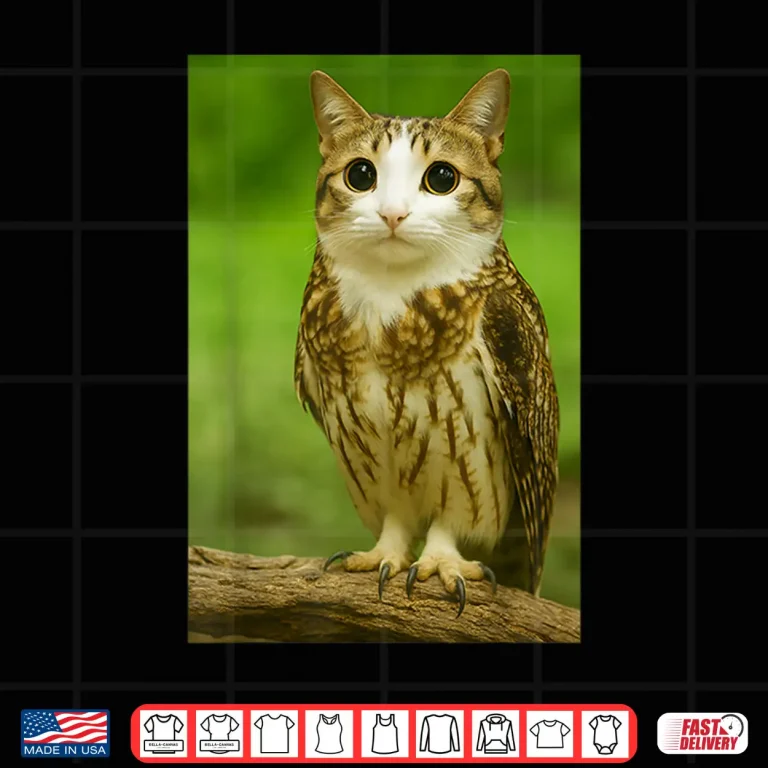 Design Meowl Cat Owl Funny Internet Trendy Meme Shirt