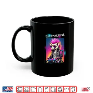 Mug Elder Punks Rule Cartoon Punk Opossum With Mohawk Shirt
