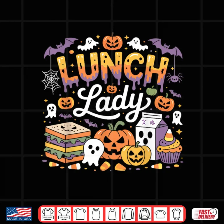Design Fabulous Lunch Lady Halloween Ghost Pumpkin Costume Funny Shirt