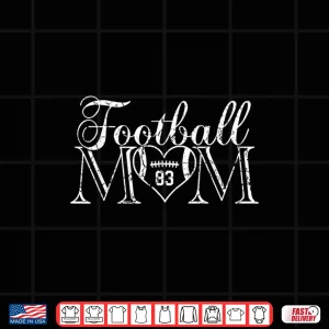 Design Football Mom Number 83 Football Heart 83 Game Day Shirt