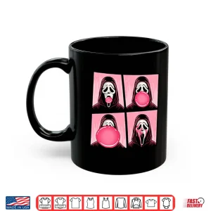 Mug Ghostface Bubble Pink Gum Halloween Shirt