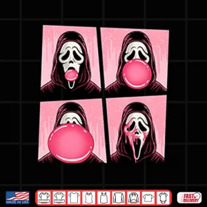 Design Ghostface Bubble Pink Gum Halloween Shirt