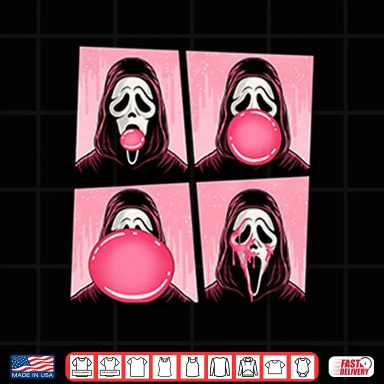 Design Ghostface Bubble Pink Gum Halloween Shirt