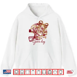 Hoodie Game Day Floral Football Girly Team Spirit Burgundy Gold Shirt 1