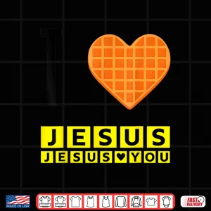 Design I Love Jesus Waffle Heart Funny Christian Breakfast Shirt