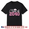 Class Of 2040 Grow With Me 2040 Graduation Pink Bow Shirt