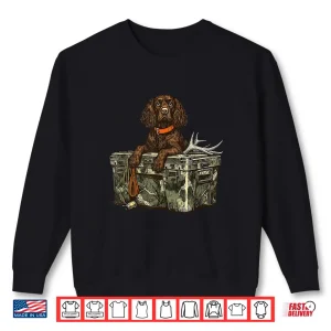 Sweatshirt Field Spaniel Dog with Deer Antler Hello Hunting Season Shirt