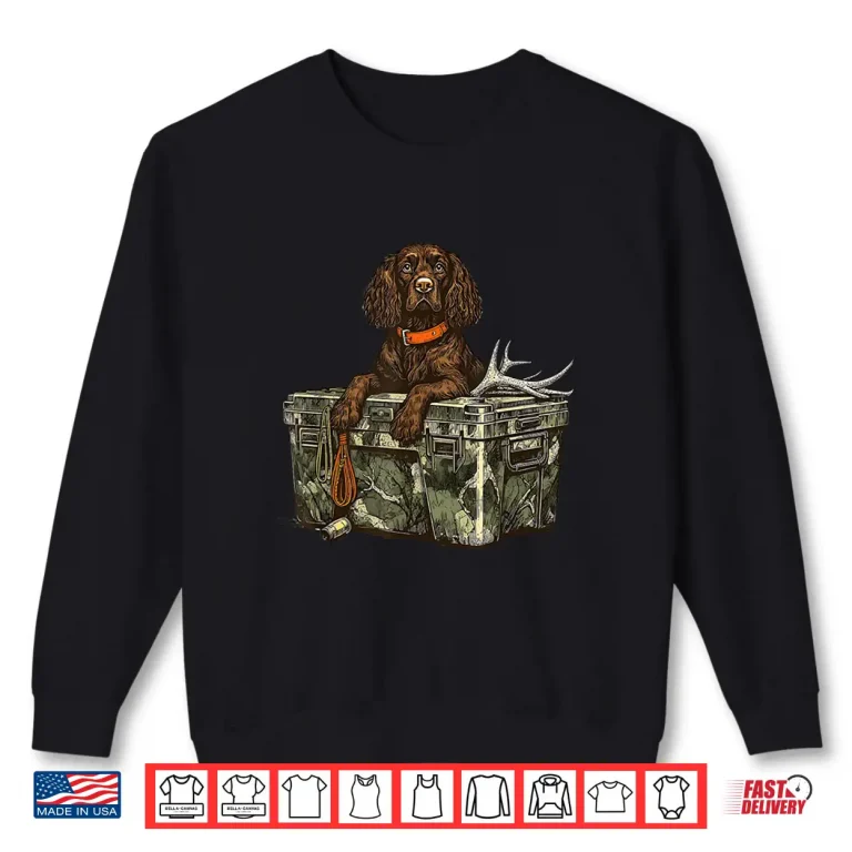 Sweatshirt Field Spaniel Dog with Deer Antler Hello Hunting Season Shirt