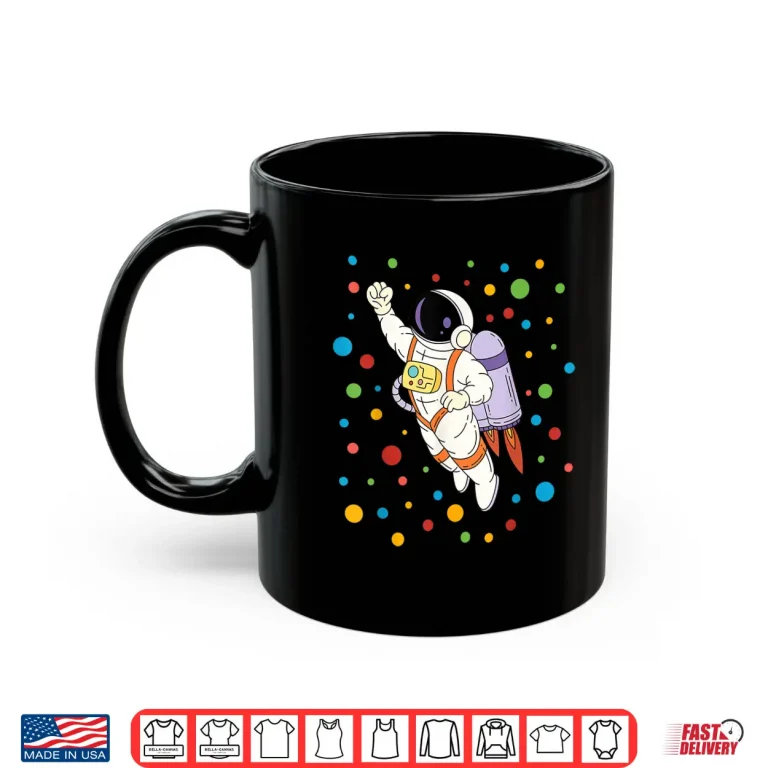 Mug Happy Dot Day Astronaut Colorful Polka Dots Shirt 1