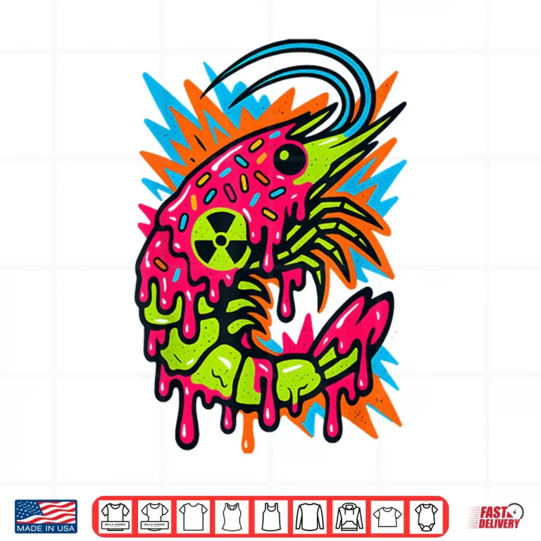 Design Radioactive Shrimp Tech Vaporwave Slime Shirt
