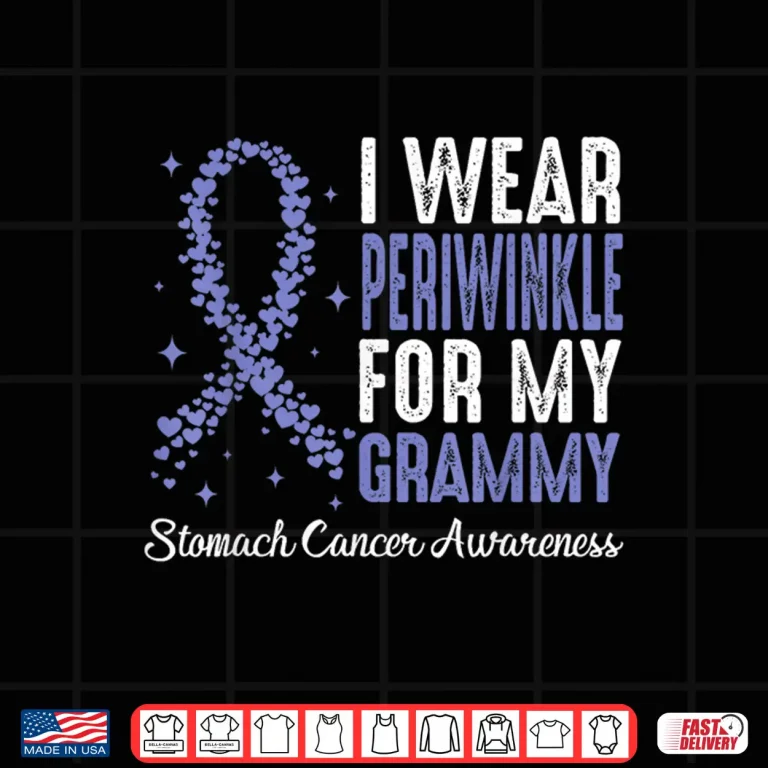 Design I Wear Periwinkle for My Grammy Stomach Cancer Awareness Shirt