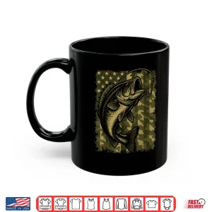 Mug Patriotic Bass Fishing Camouflage American Flag Shirt