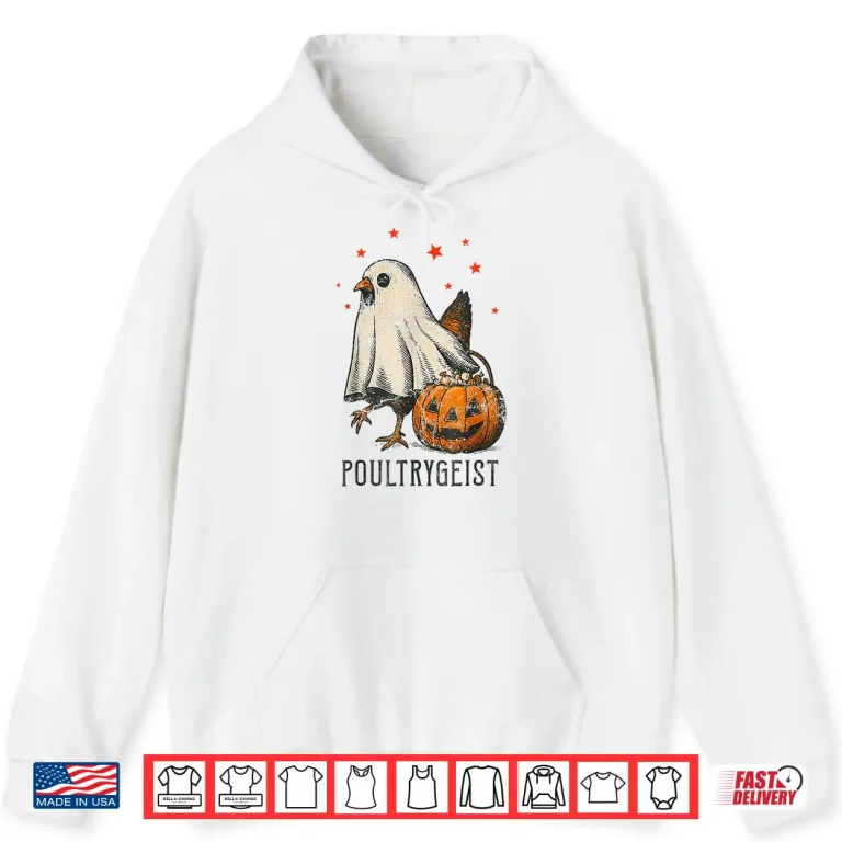 Hoodie Poultrygeist Funny Halloween Chicken Ghost Costume Pumpkin Shirt