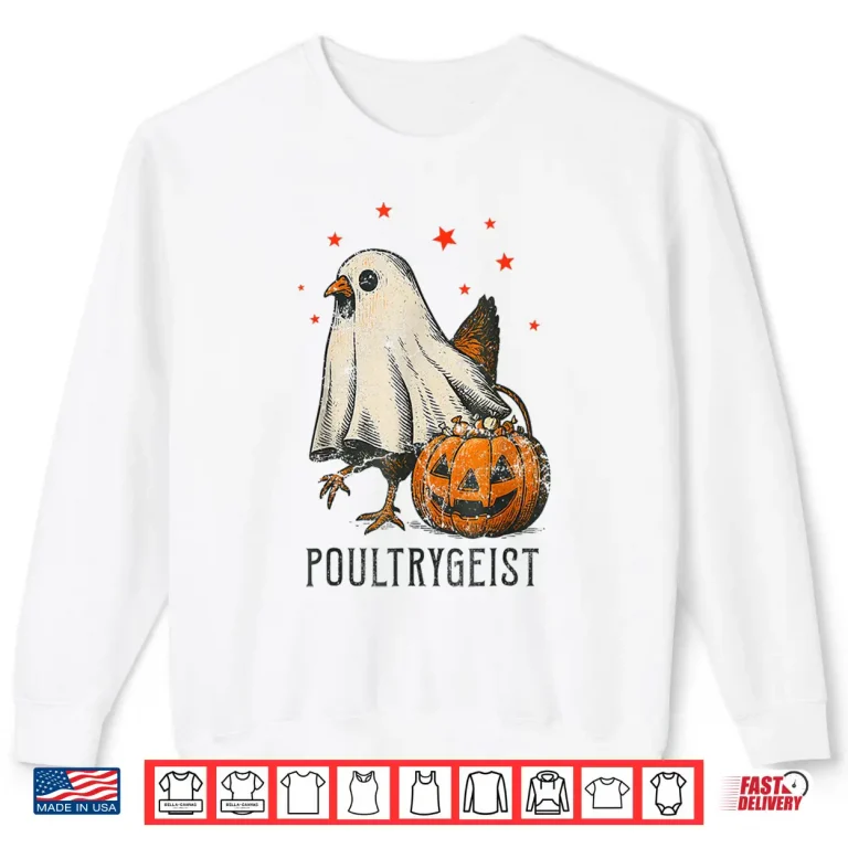 Sweatshirt Poultrygeist Funny Halloween Chicken Ghost Costume Pumpkin Shirt