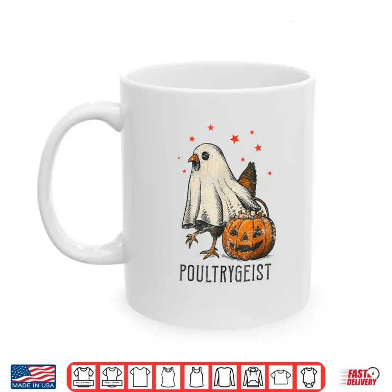 Mug Poultrygeist Funny Halloween Chicken Ghost Costume Pumpkin Shirt